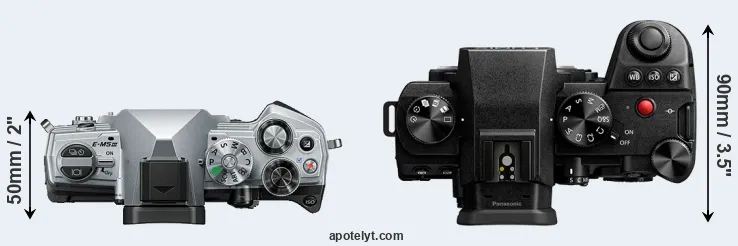 Compare E-M5 III versus S5 II top