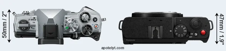 Compare E-M5 III versus S9 top