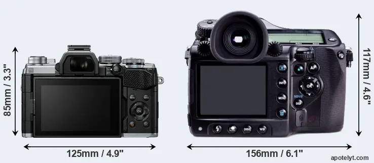 Comparison E-M5 III or 645D rear