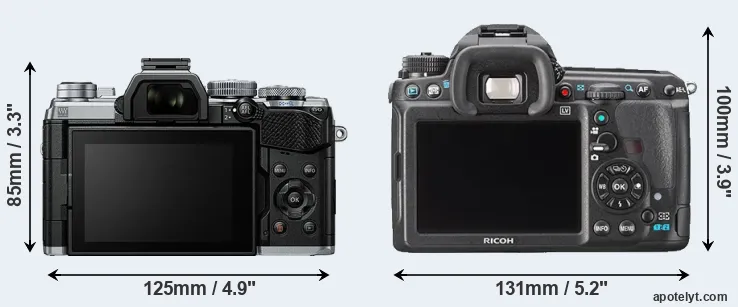 Comparison E-M5 III or K-3 rear