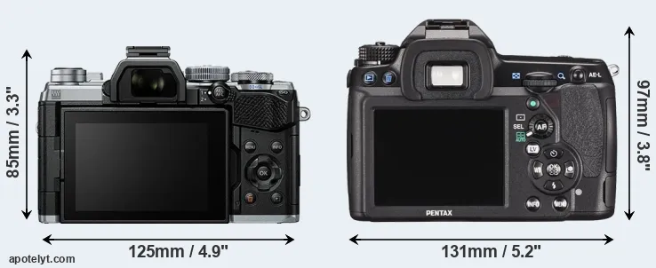 Comparison E-M5 III or K-5 II rear