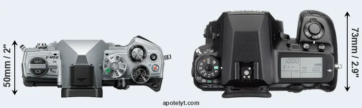 Compare E-M5 III versus K-5 II top