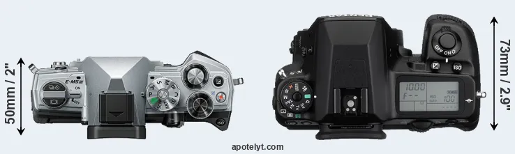Compare E-M5 III versus K-5 top