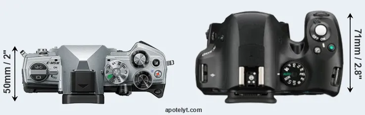 Compare E-M5 III versus K-500 top