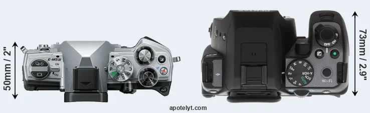 Compare E-M5 III versus K-S2 top