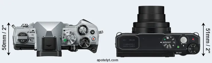 Compare E-M5 III versus MX-1 top
