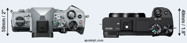 Compare E-M5 III versus A6300 top