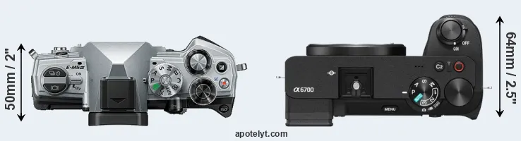 Compare E-M5 III versus A6700 top
