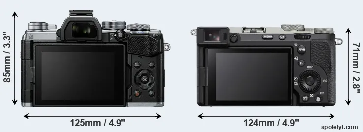 Comparison E-M5 III or A7C II rear