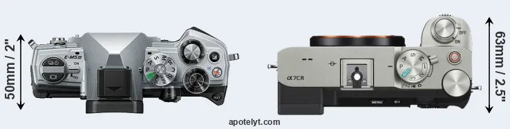 Compare E-M5 III versus A7C R top