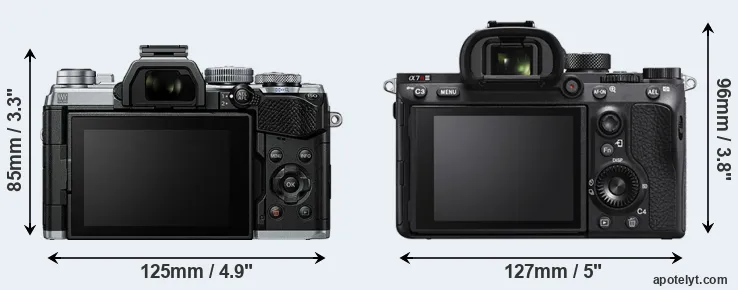 Comparison E-M5 III or A7R IIIA rear
