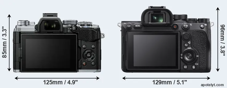 Comparison E-M5 III or A7R IVA rear