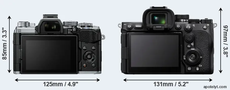 Comparison E-M5 III or A7R V rear