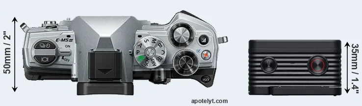 Compare E-M5 III versus RX0 II top
