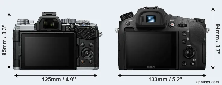 Comparison E-M5 III or RX10 IV rear