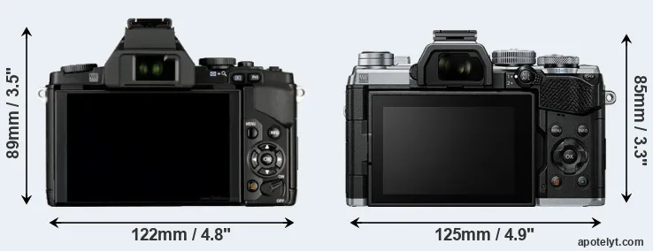 Comparison E-M5 or E-M5 III rear