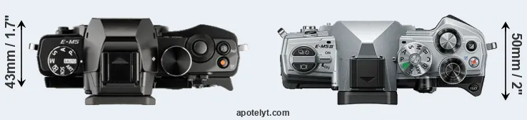 Compare E-M5 versus E-M5 III top
