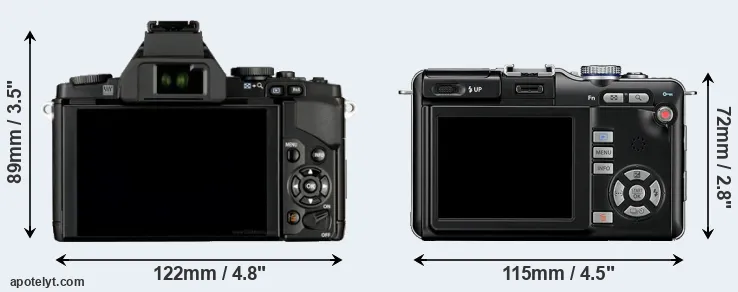Comparison E-M5 or E-PL1 rear