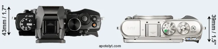 Compare E-M5 versus E-PL9 top