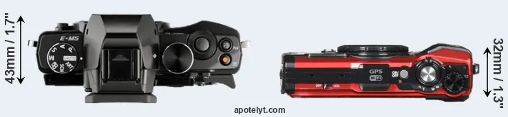 Compare E-M5 versus TG-5 top