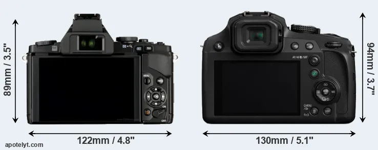 Comparison E-M5 or FZ82 rear