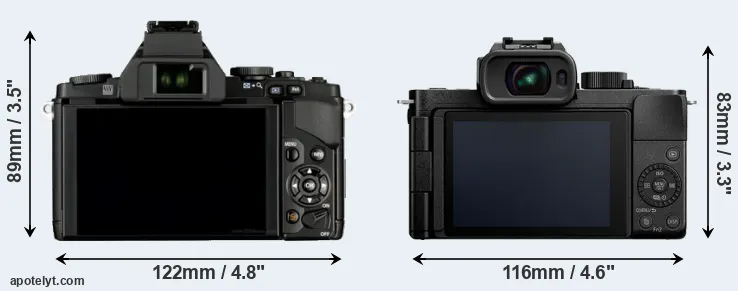 Comparison E-M5 or G100 rear
