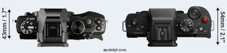 Compare E-M5 versus G100 top