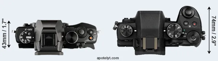 Compare E-M5 versus G85 top
