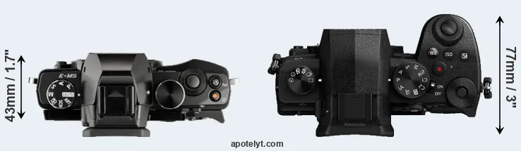 Compare E-M5 versus G90 top