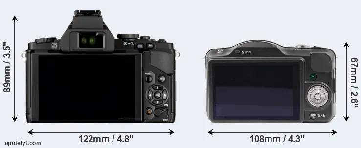 Comparison E-M5 or GF3 rear