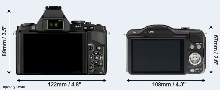 Comparison E-M5 or GF5 rear