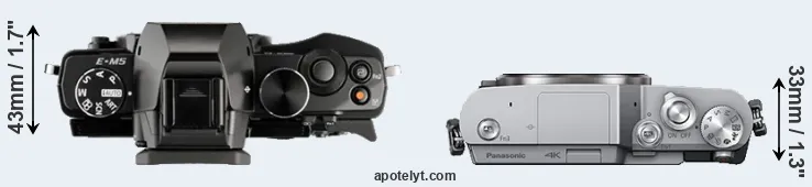 Compare E-M5 versus GX850 top
