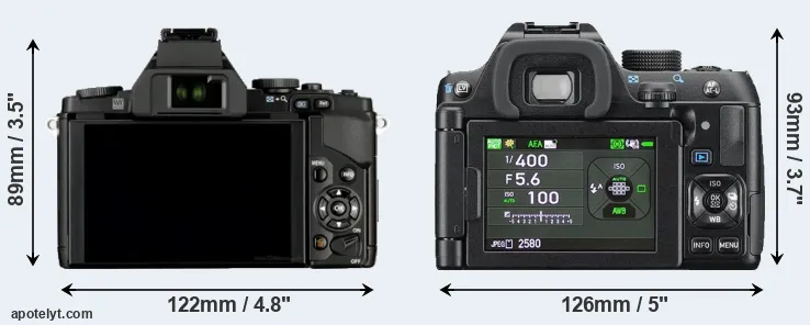 Comparison E-M5 or K-70 rear