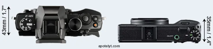 Compare E-M5 versus GR top