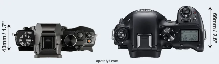 Compare E-M5 versus NX1 top