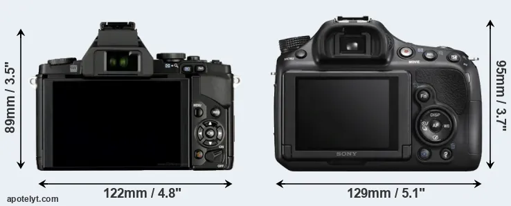 Comparison E-M5 or A58 rear