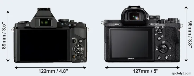 Comparison E-M5 or A7 II rear