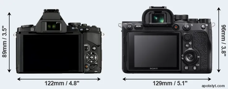 Comparison E-M5 or A7R IV rear