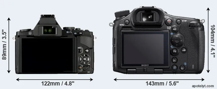 Comparison E-M5 or A99 II rear