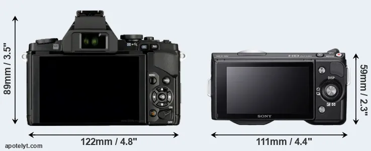 Comparison E-M5 or NEX-5N rear