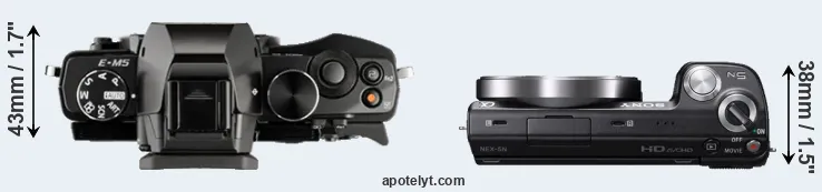 Compare E-M5 versus NEX-5N top
