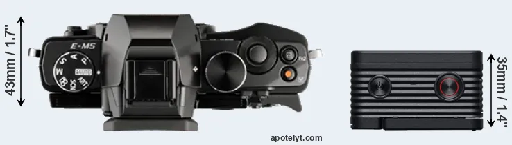 Compare E-M5 versus RX0 II top
