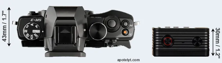 Compare E-M5 versus RX0 top