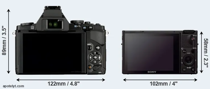 Comparison E-M5 or RX100 III rear
