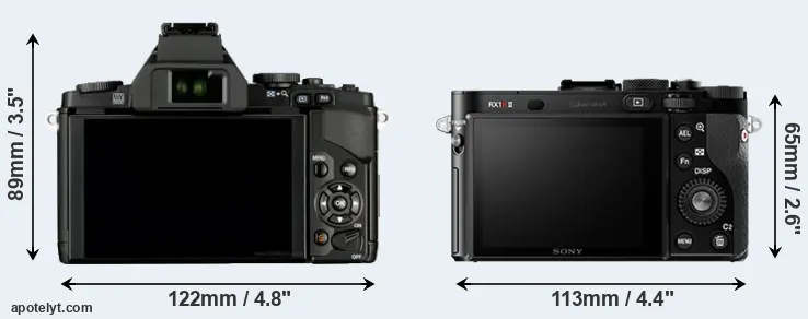 Comparison E-M5 or RX1R II rear