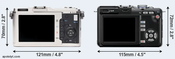 Comparison E-P1 or E-PL1 rear