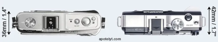 Compare E-P1 versus E-PL1 top