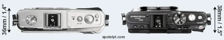 Compare E-P1 versus E-PL5 top