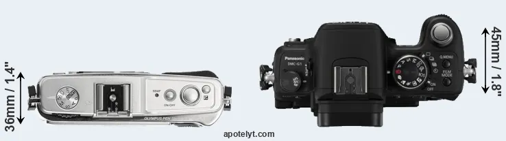Compare E-P1 versus G1 top