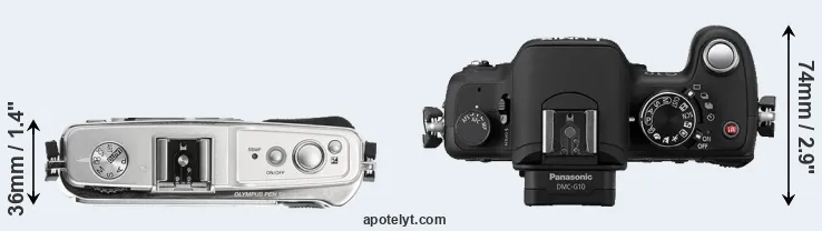 Compare E-P1 versus G10 top